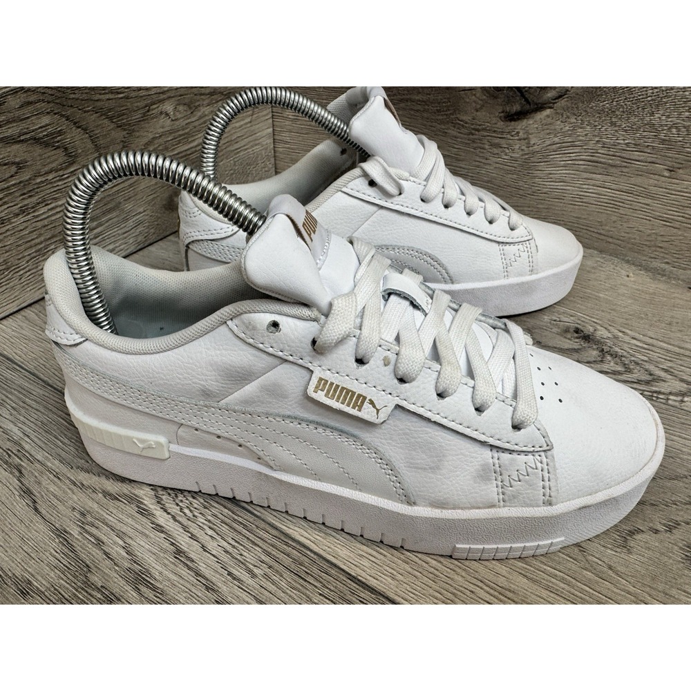 PUMA Court Sneaker Women's Size 6 White with Gold Walking Tennis Shoes